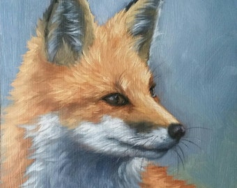 FOX - red fox - fox painting - fox print - wildlife painting