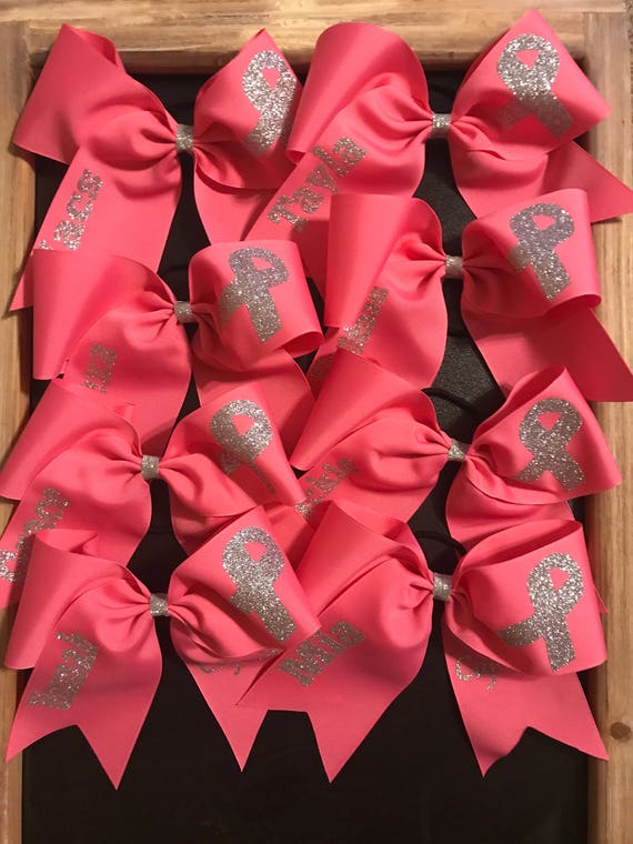 Pink Out Cancer Awareness cheer Bow Personalized