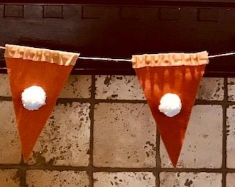 Handmade Pumpkin Pie Garland | Fall Home Decor | Thanksgiving Mantel Banner | Cozy Autumn Kitchen Decoration | Pumpkin Slice Garland