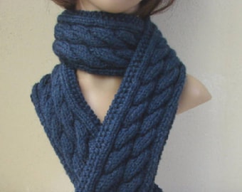 Cable Knit Scarf Pattern: Aran Winter Shawl (PDF Download)