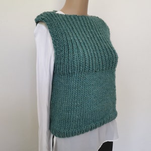 Knitting pattern vest, women slipover easy pattern, sleeveless sweater ladies Claire super chunky