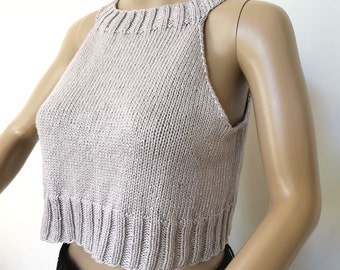 Knitting pattern top Summer, women belly shirt,  crop top ladies