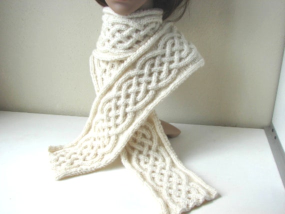 Knitting Pattern Scarf Celtic Braid Scarf Irish Cable Cable Scarf Tutorial Aran Scarf Winter Cable Shawl Celtic Knot Scarf