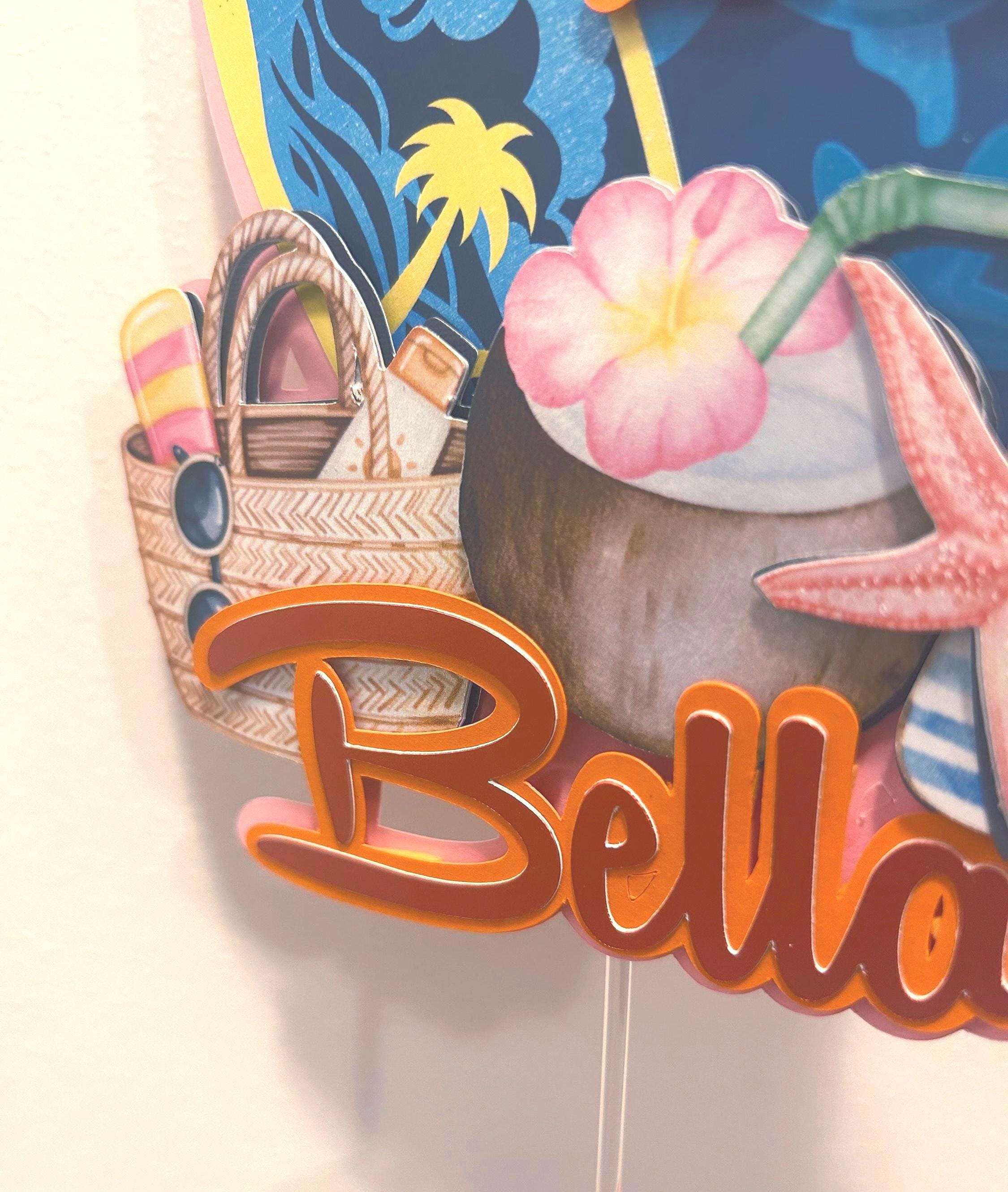 Personalized Surfboard Cake Topper | Tropical Birthday Party Decor - Etsy