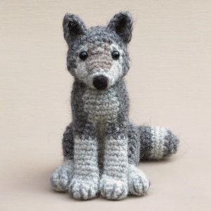 Crochet pattern for Woolfie, realistic crochet wolf amigurumi Instant download PDF File image 1