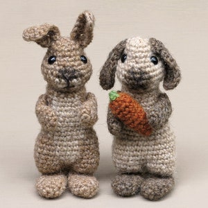 Crochet pattern for Poochey and Fudge, crochet bunny & lop rabbit amigurumi - Instant download PDF File
