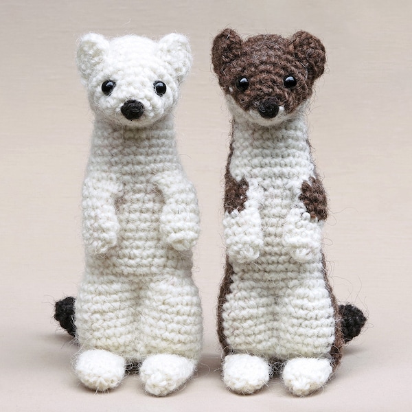 Crochet pattern for Nims and Ermine, realistic crochet stoat / weasel amigurumi - Instant download PDF File
