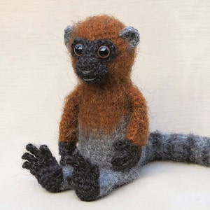 Crochet pattern for Adi the amigurumi crochet monkey lemur - Instant download PDF File