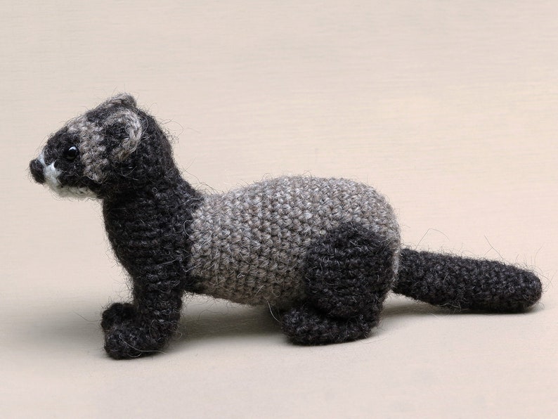 Crochet pattern for Bolthus, realistic crochet ferret or polecat amigurumi Instant download PDF File image 6