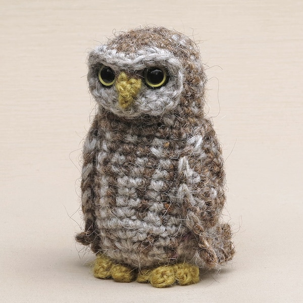 Modèle de crochet pour Okiri, petite chouette au crochet réaliste et chouette pygmée amigurumi - Téléchargement instantané du fichier PDF