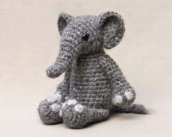 Crochet pattern for Ollie, amigurumi crochet elephant pattern - Instant download PDF File