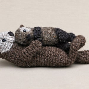 Crochet pattern for Sno and Snoosle, realistic crochet sea otter pup amigurumi Instant download PDF File image 1