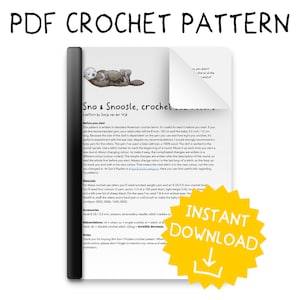 Crochet pattern for Sno and Snoosle, realistic crochet sea otter pup amigurumi Instant download PDF File image 2