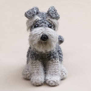 Crochet pattern for Schnoodge, realistic crochet Schnauzer dog amigurumi - Instant download PDF File