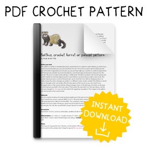 Crochet pattern for Bolthus, realistic crochet ferret or polecat amigurumi Instant download PDF File image 2