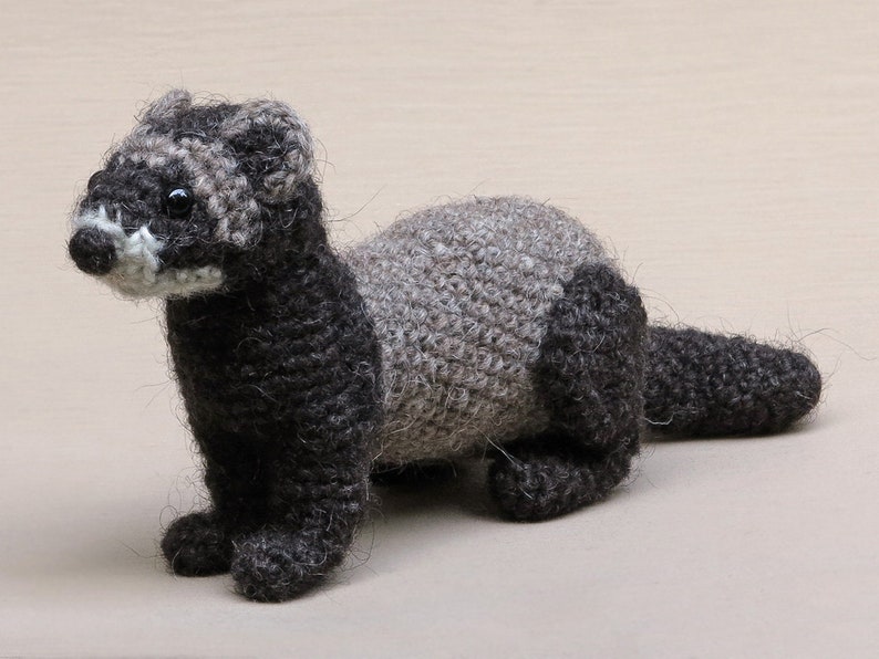 Crochet pattern for Bolthus, realistic crochet ferret or polecat amigurumi Instant download PDF File image 1