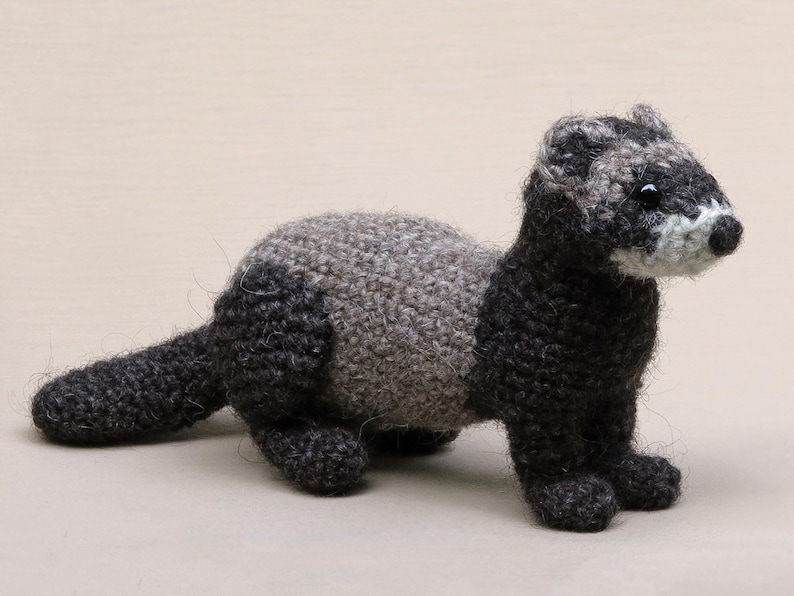 Crochet pattern for Bolthus, realistic crochet ferret or polecat amigurumi Instant download PDF File image 4