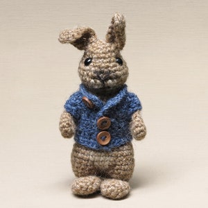 Crochet pattern for Poochey the dapper crochet bunny rabbit amigurumi - Instant download PDF File