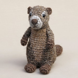 Crochet pattern for Monty the realistic crochet marmot aka groundhog amigurumi - Instant download PDF File