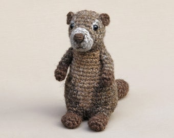 Patrón de ganchillo para Monty la marmota realista de crochet también conocida como amigurumi marmota - Descarga instantánea de archivo PDF