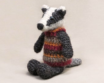 Crochet pattern for Falun the crochet amigurumi badger - Instant download PDF File