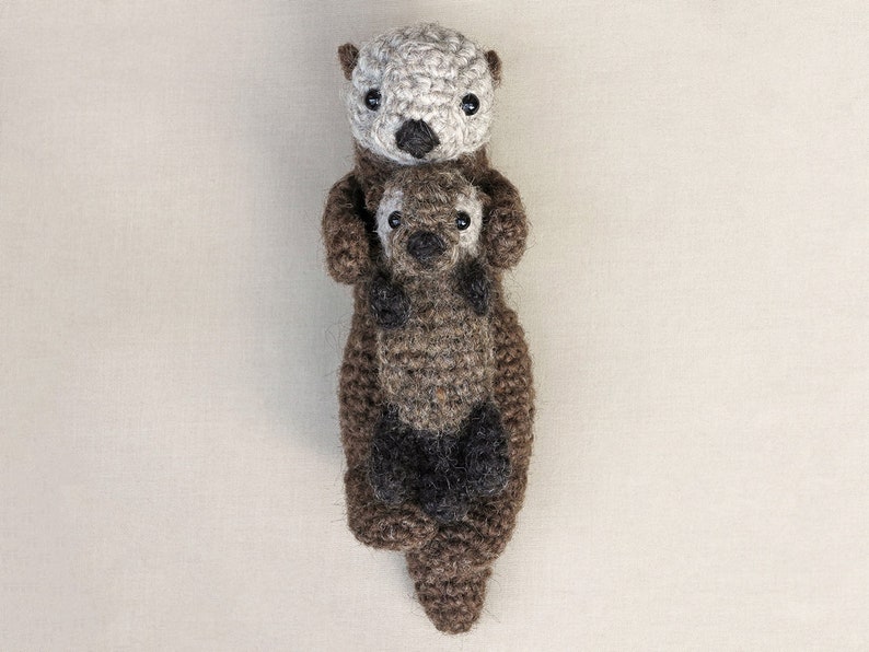 Crochet pattern for Sno and Snoosle, realistic crochet sea otter pup amigurumi Instant download PDF File image 3