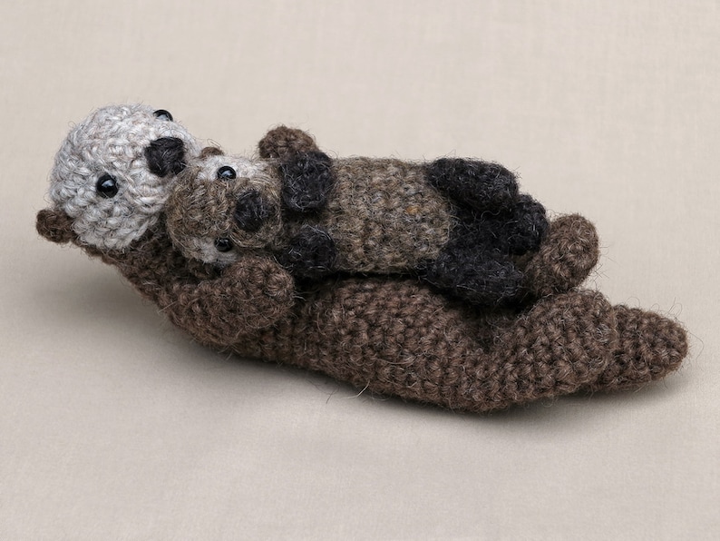 Crochet pattern for Sno and Snoosle, realistic crochet sea otter pup amigurumi Instant download PDF File image 4