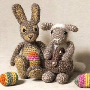Crochet patterns for Spring & Easter pack - Crochet rabbit and lamb - Instant download PDF Files