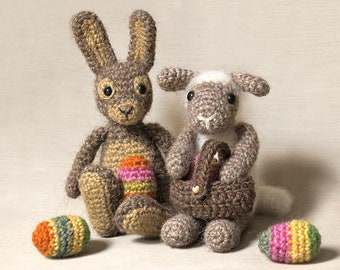 Crochet patterns for Spring & Easter pack - Crochet rabbit and lamb - Instant download PDF Files