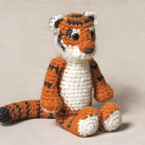 Crochet pattern for Koji the amigurumi crochet tiger - Instant download PDF File