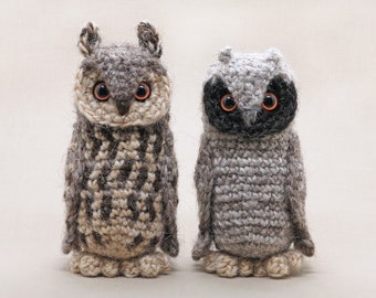 Crochet pattern for Torsbie, realistic long-eared owl amigurumi - Instant download PDF File