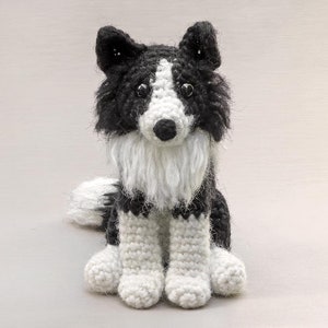 Häkelanleitung für Finnly, Border Collie Hund Amigurumi realistisch gehäkelt Sofort download PDF Datei Bild 1