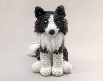 Patrón de ganchillo para Finnly, crochet realista perro Border Collie amigurumi - Descarga instantánea de archivo PDF