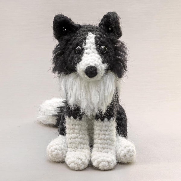 Patrón de ganchillo para Finnly, crochet realista perro Border Collie amigurumi - Descarga instantánea de archivo PDF