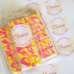 OHANA Wax Melts, Tropical Scent, Fruity Fragrance, Fruity Wax Melts, Tropical Wax Melts, Pineapple Scent, Mango Scent, Bora Bora