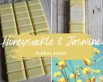 HONEYSUCKLE JASMINE Wax Melts, Floral Wax Melts, Jasmine Wax Melts, Honeysuckle Wax Melts, Honeysuckle Snap Bar, Honeysuckle and Jasmine
