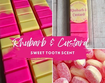 Rhubarb and Custard Wax Melts, Fruity Wax Melts, Sweets Wax Melts, Rhubarb Wax Melts, Pink Wax Melts, Rhubarb Scent, Sweetie  Scents