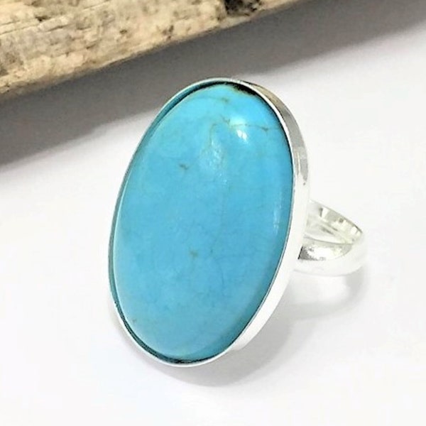 Large Turquoise Ring - Etsy