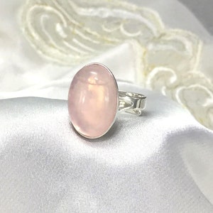 Rose Quartz Sterling Silver Ring Limited Edition Handmade image 5