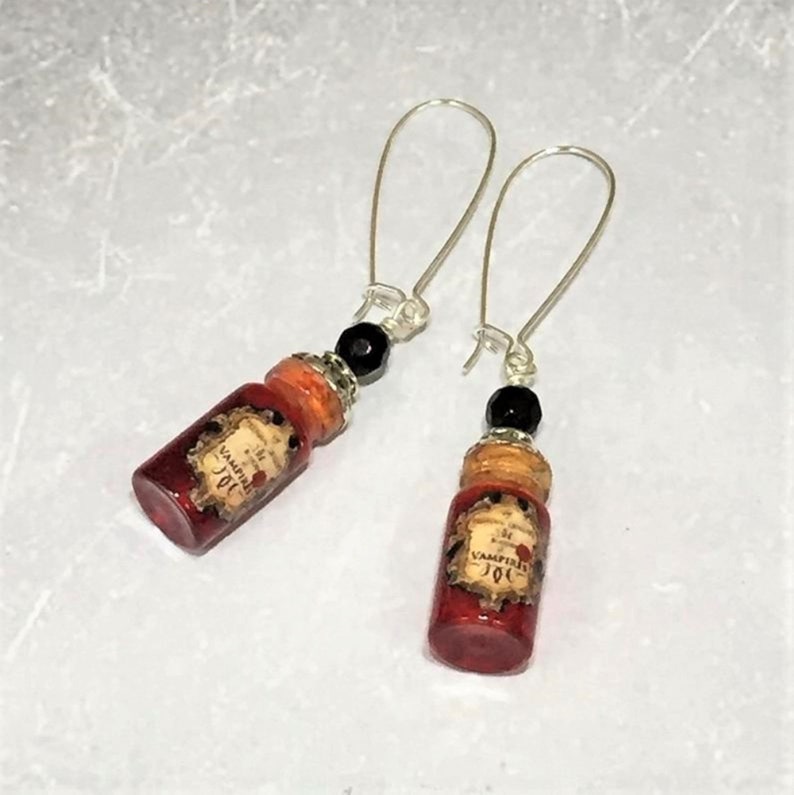 Blood Vial Earrings Gothic Jewellery Vintage Gothic Vampire Etsy