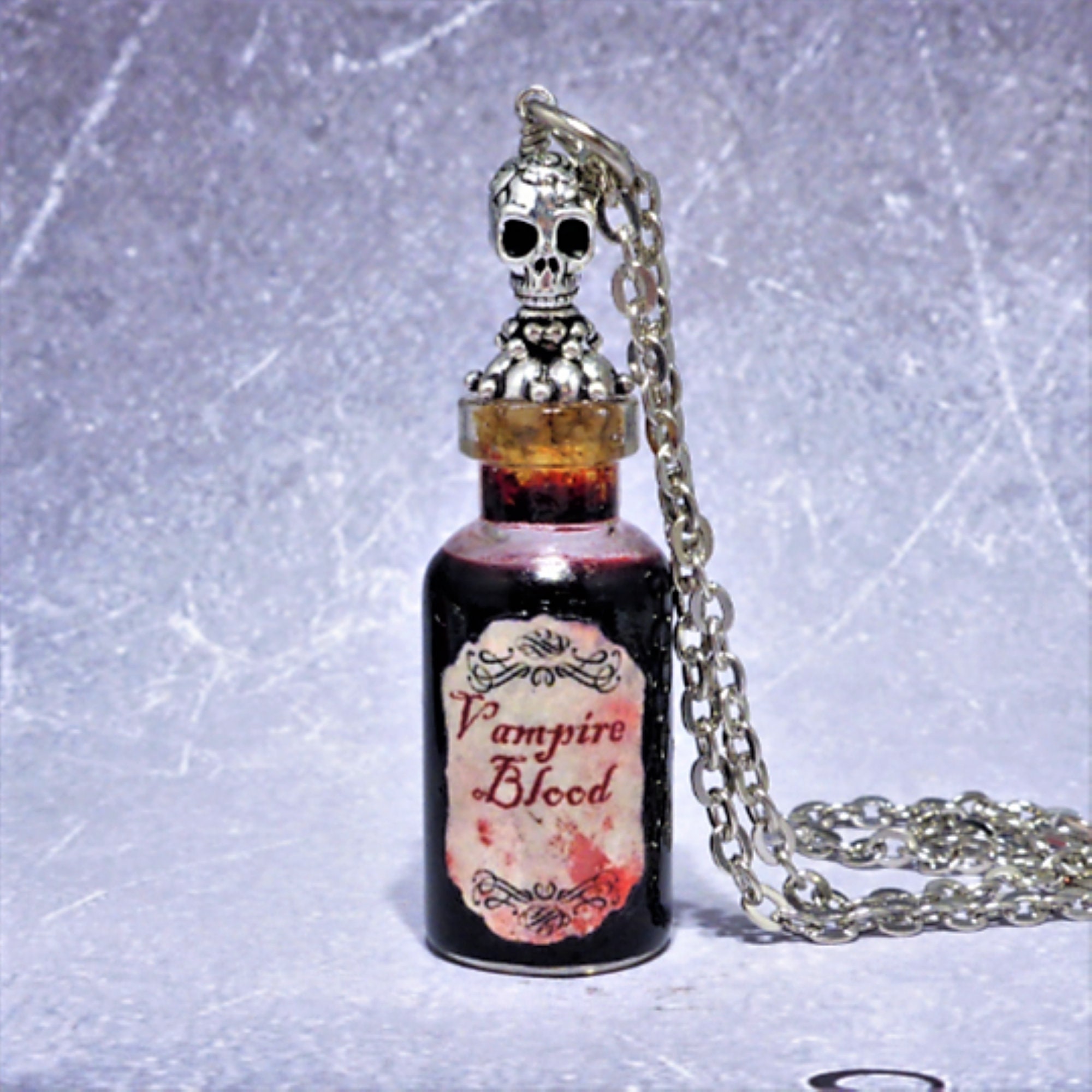 Vampire Blood Necklace Gothic Necklace Handmade With Silver