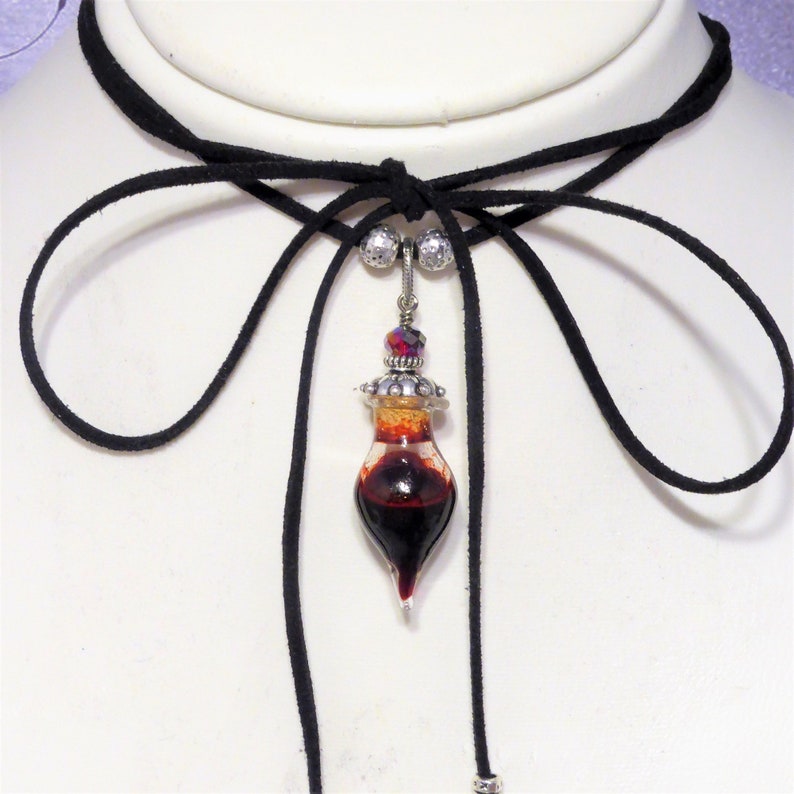 Blood Vial Choker Lariat Gothic Jewellery Vampire Blood Etsy