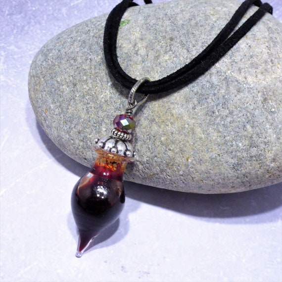 Buy Blood Vial Black Suede Choker Gothic Necklace Handmade With