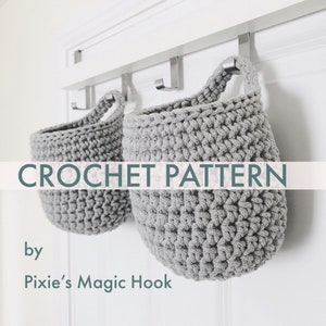 Small Hanging Basket Crochet Pattern, instant digital download