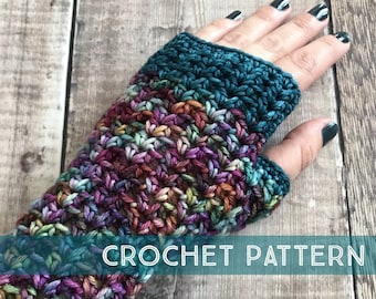 Boho-haakpatroon, vingerloze handschoenen, gehaakte polswarmers, instant digitale download