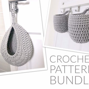 Crochet Hanging Basket Pattern Bundle, instant digital download