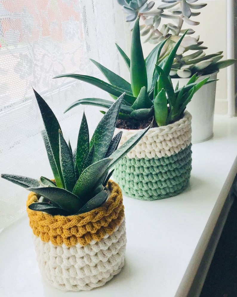 Easy crochet pattern, plant pot cosy, instant download, pdf tutorial image 2