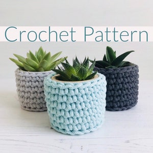 Easy crochet pattern, plant pot cosy, instant download, pdf tutorial image 1