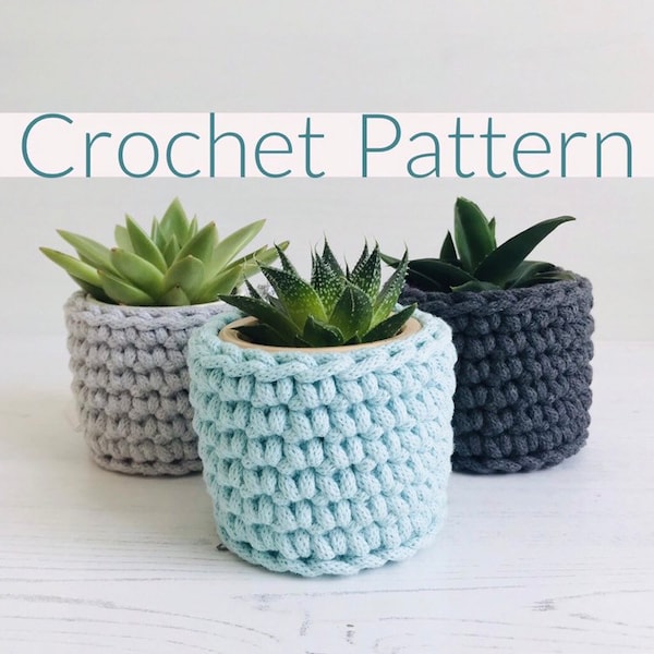 Easy crochet pattern, plant pot cosy, instant download, pdf tutorial