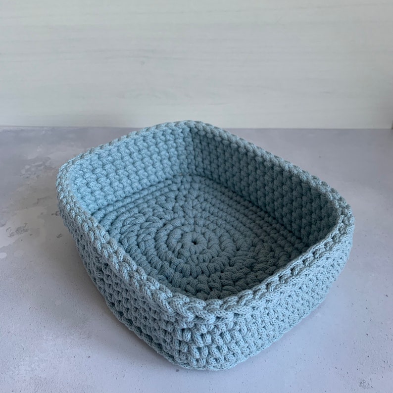Crochet Pattern Rectangle Crochet Basket Nursery Decor Etsy UK
